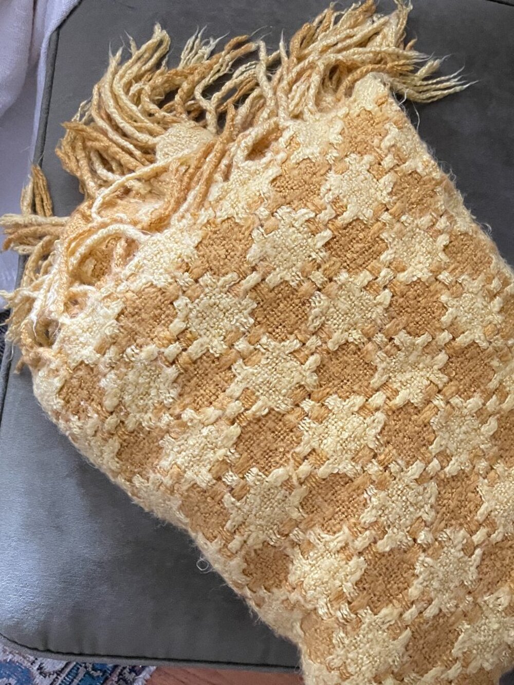Mackenzie Childs Yellow Throw Blanket